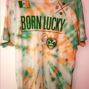 Born lucky tie dyed shirt!